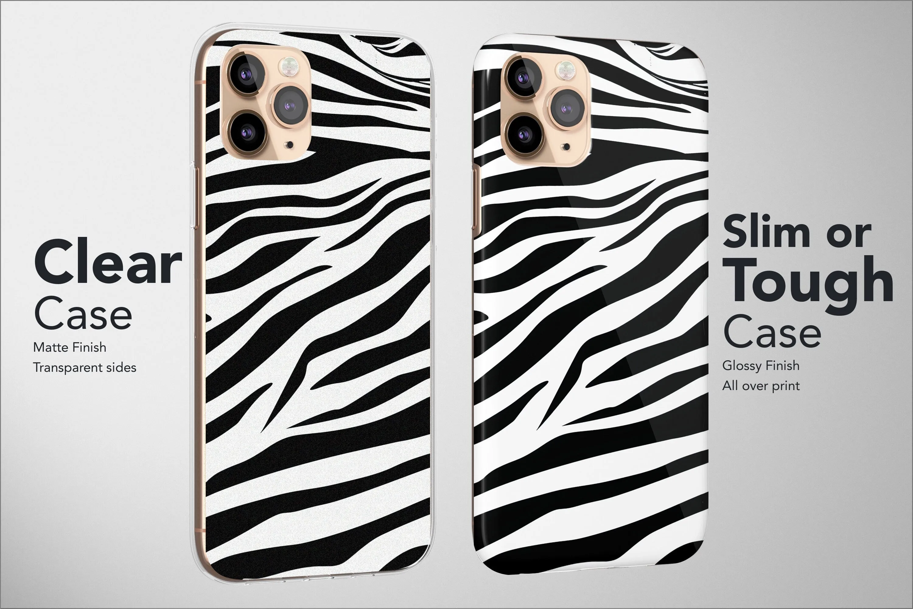 Animal Print Phone Case Black White Cheetah Zebra Leopard Cover