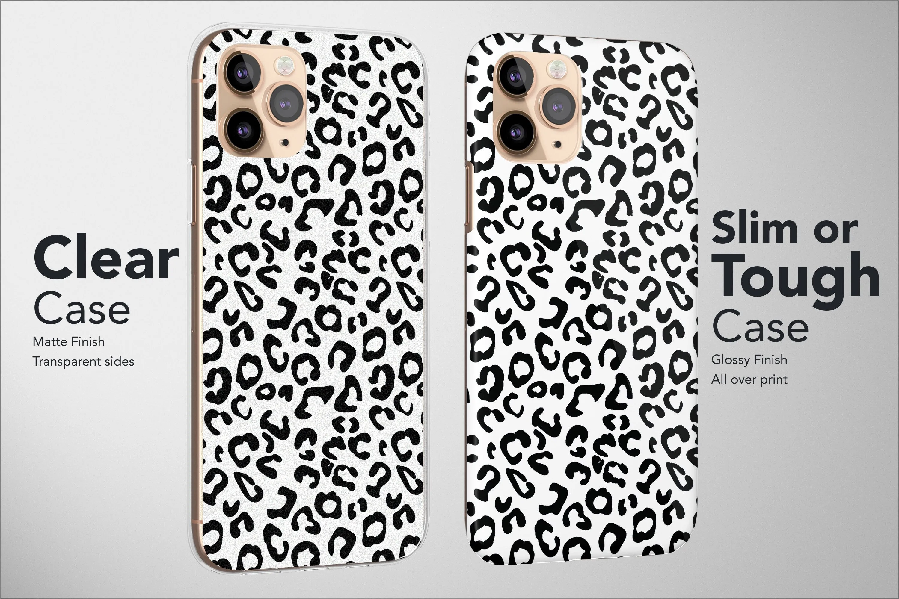 Animal Print Phone Case Black White Cheetah Zebra Leopard Cover