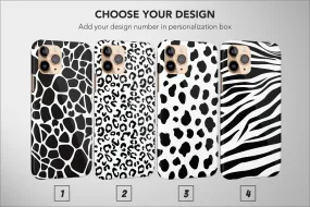 Animal Print Phone Case Black White Cheetah Zebra Leopard Cover