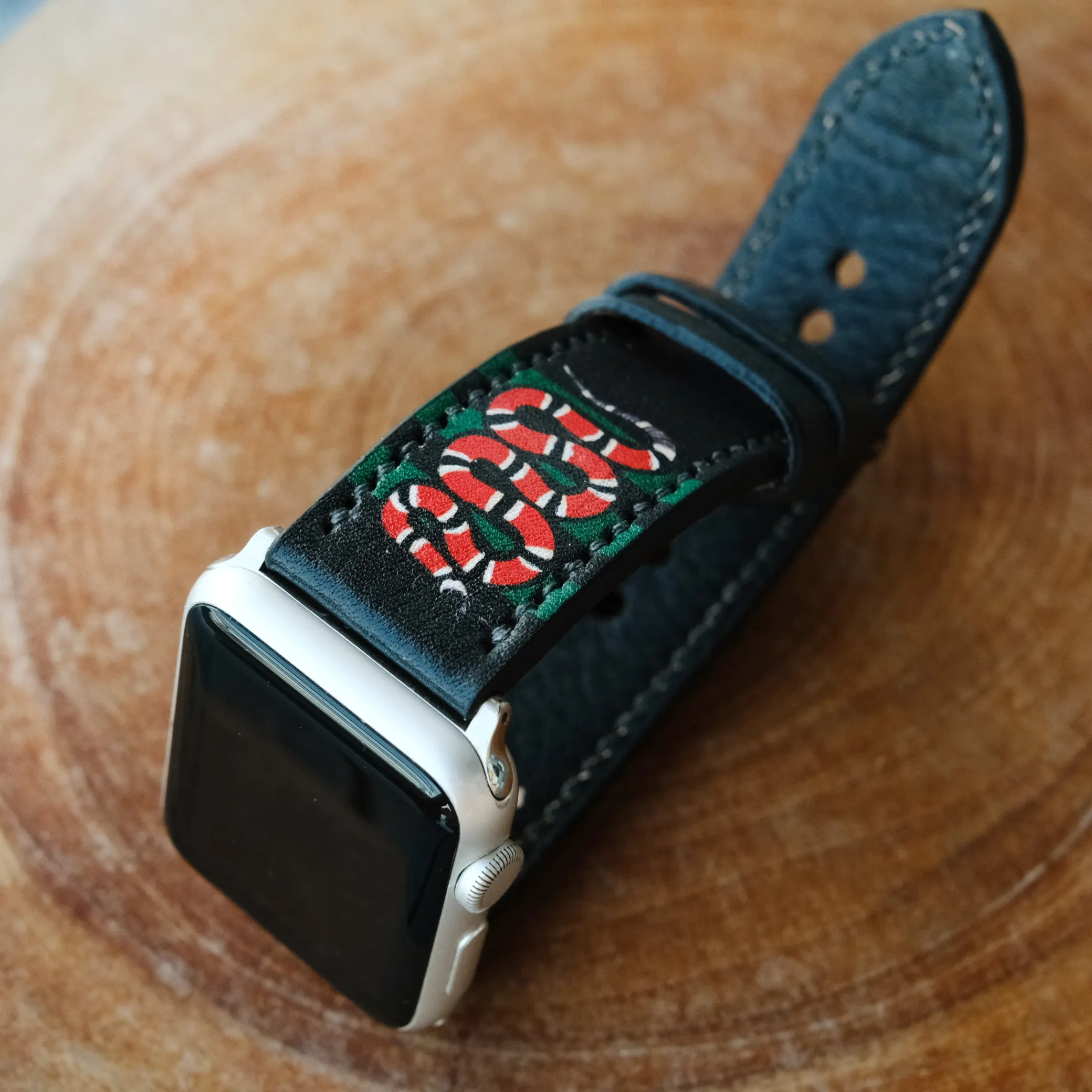 Apple Leather Strap Snake Design