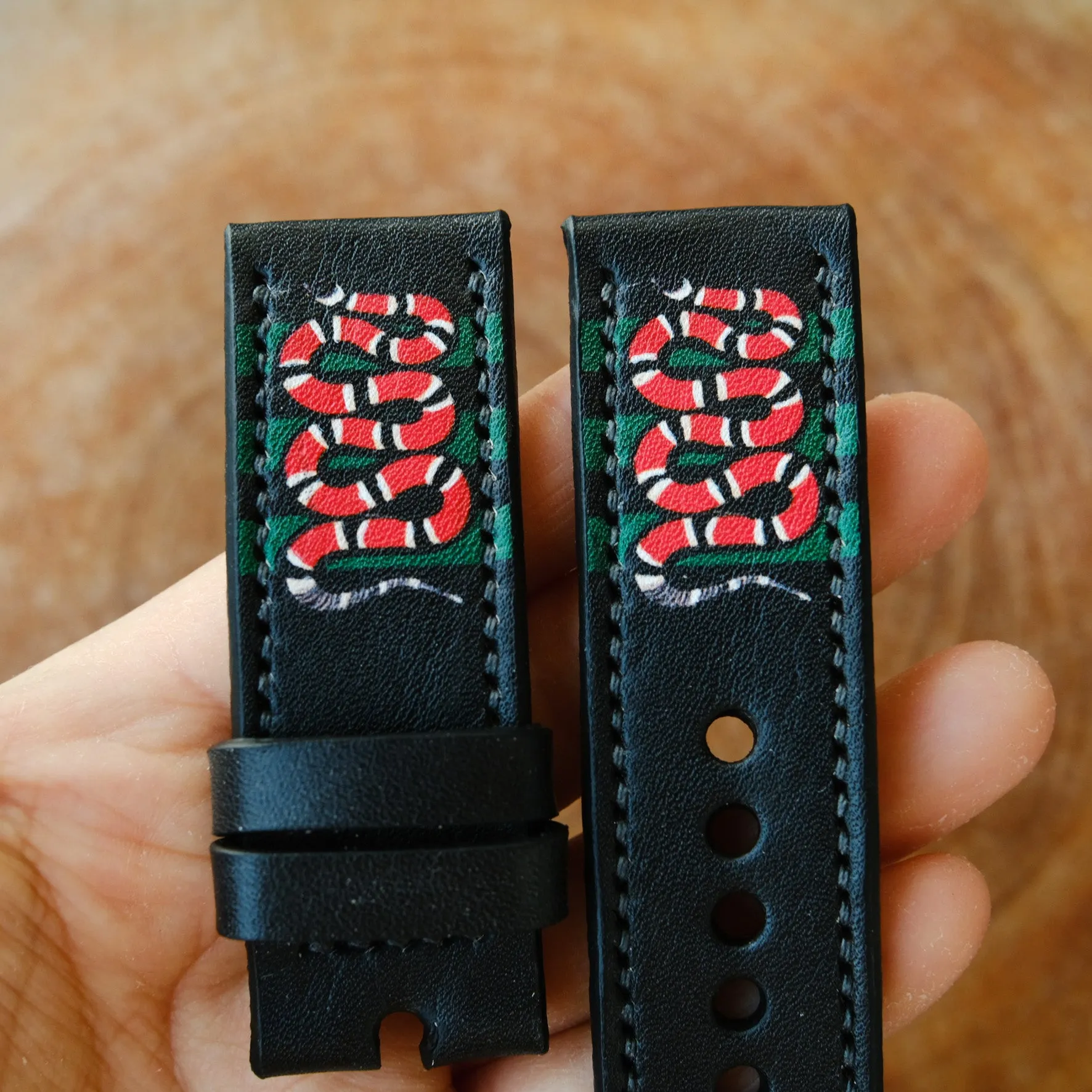 Apple Leather Strap Snake Design