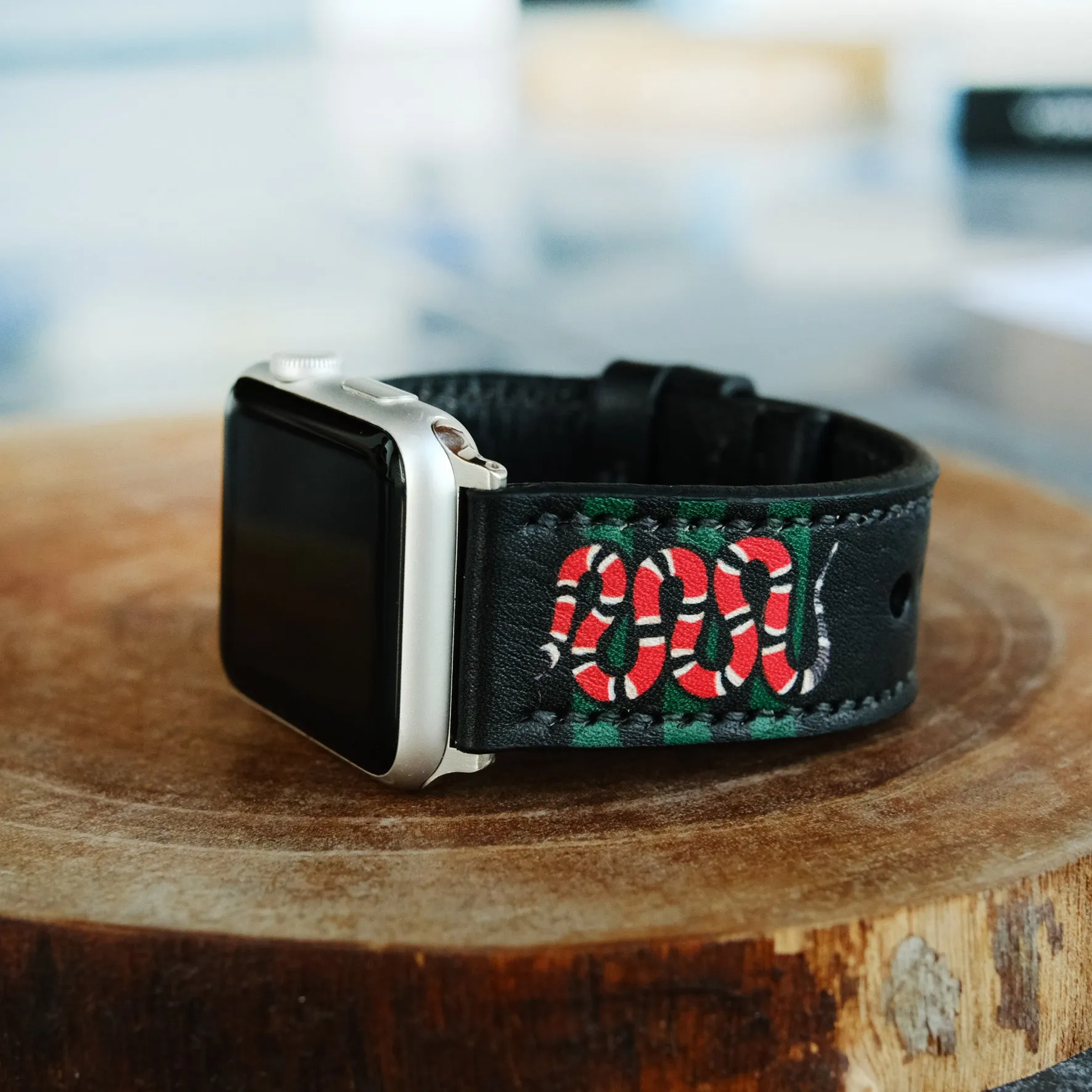 Apple Leather Strap Snake Design