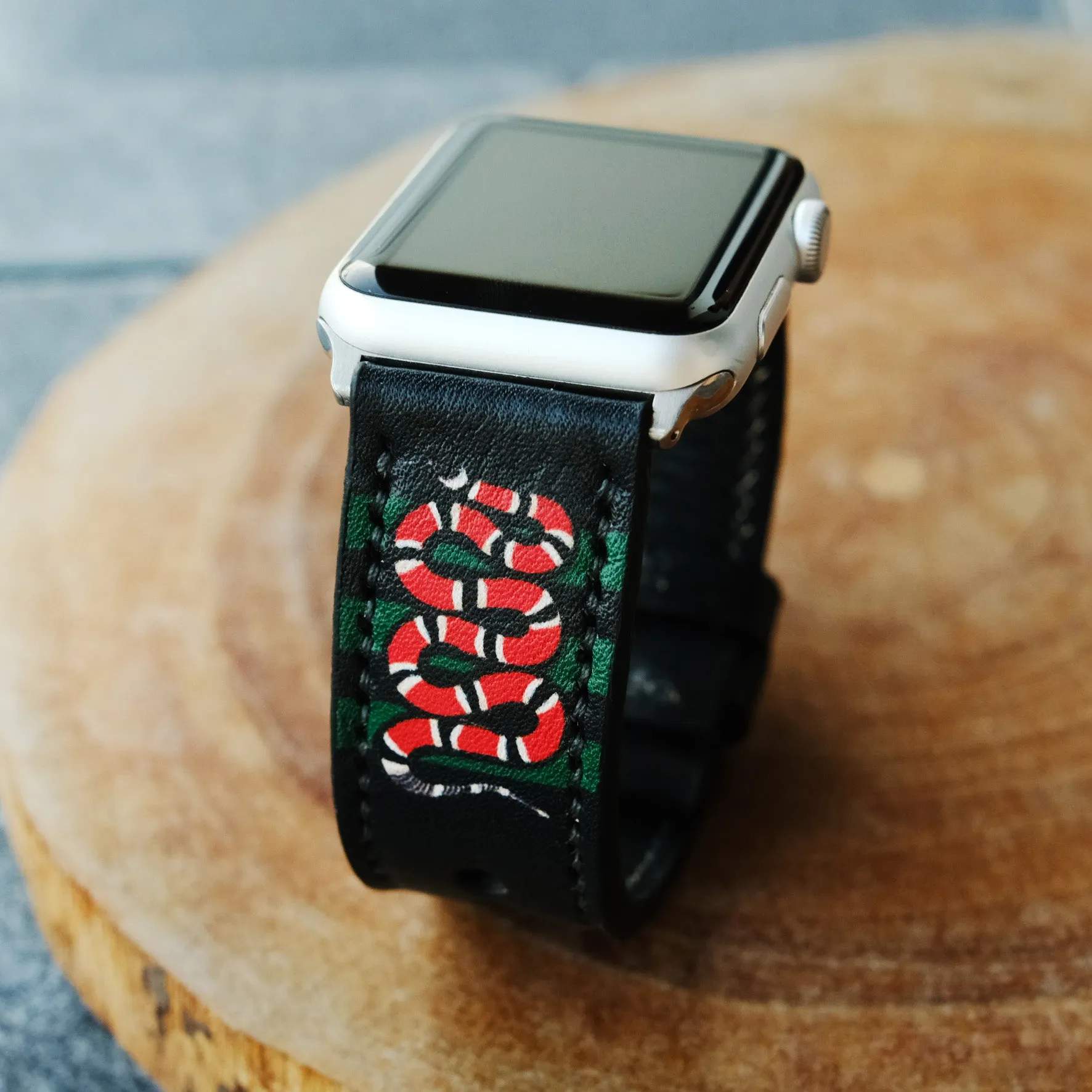 Apple Leather Strap Snake Design