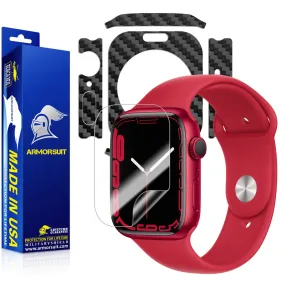 Apple Watch 41mm (Series 7) (6 1 Pack) Screen Protector   Black Carbon Fiber Skin