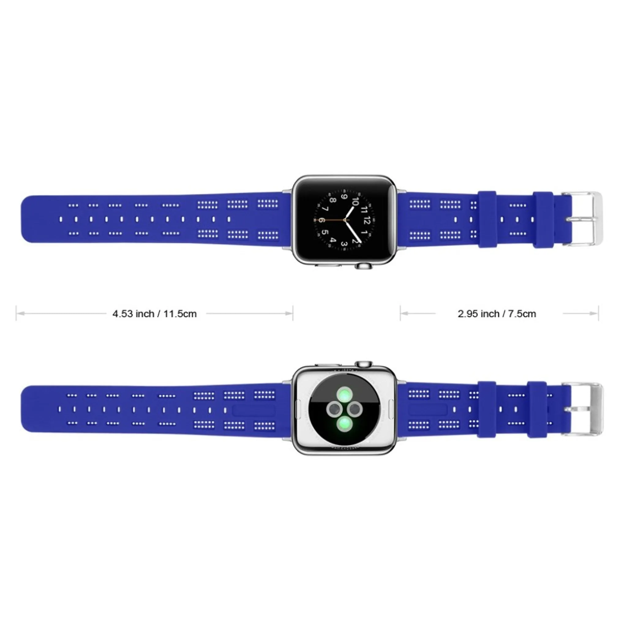 Apple Watch 42mm adjustable soft silicone watch strap - Blue