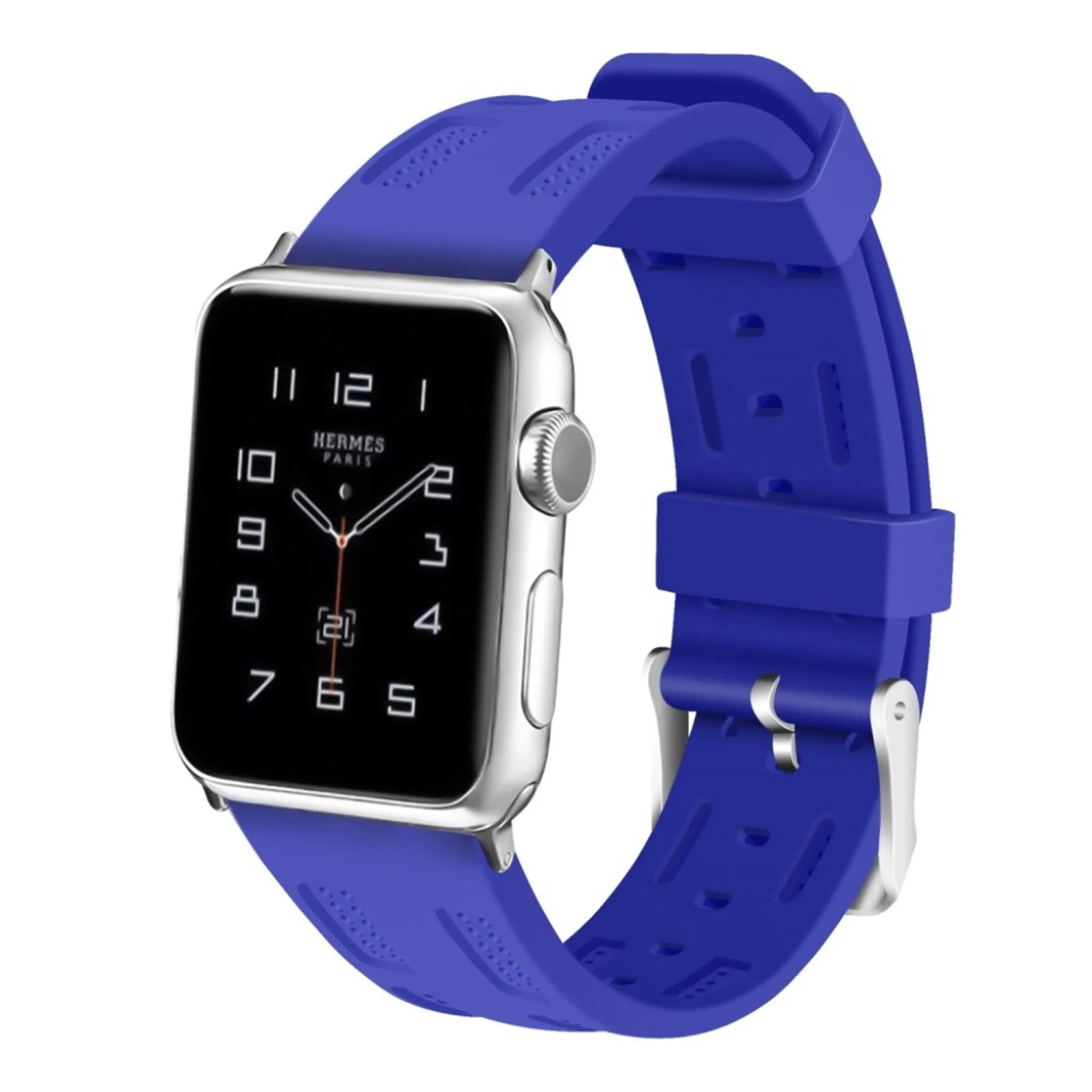 Apple Watch 42mm adjustable soft silicone watch strap - Blue