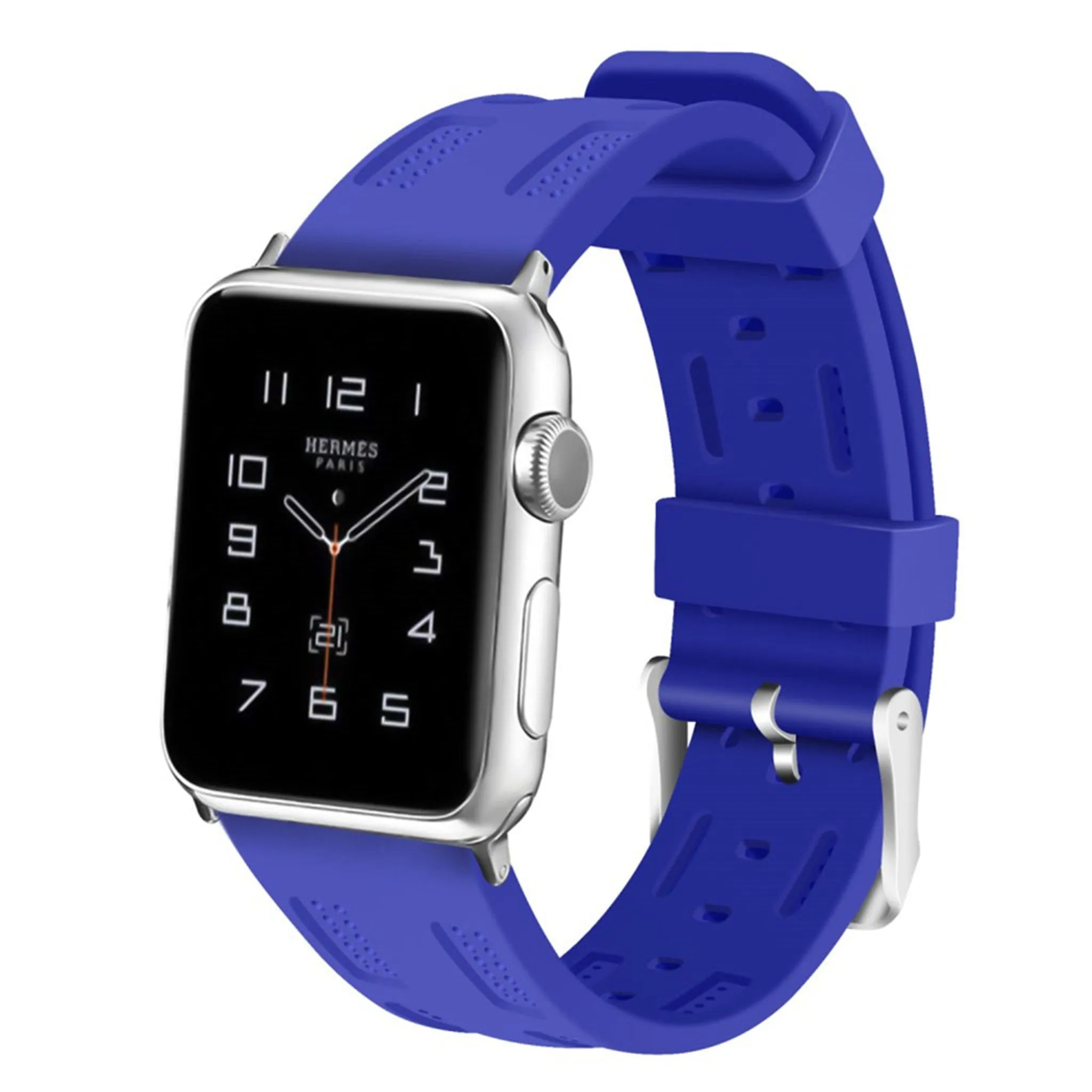 Apple Watch 42mm adjustable soft silicone watch strap - Blue