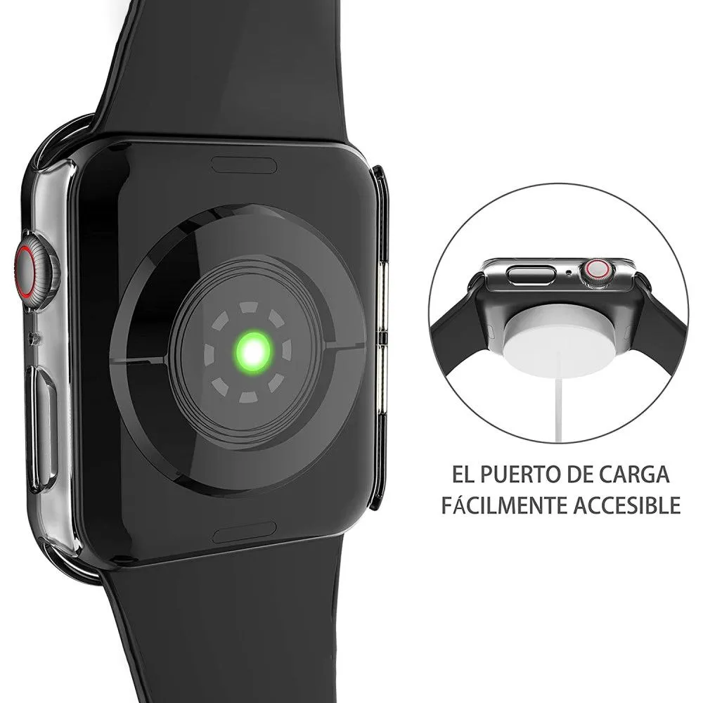 Apple Watch (45mm) clear cover with tempered glass screen protector - Transparent