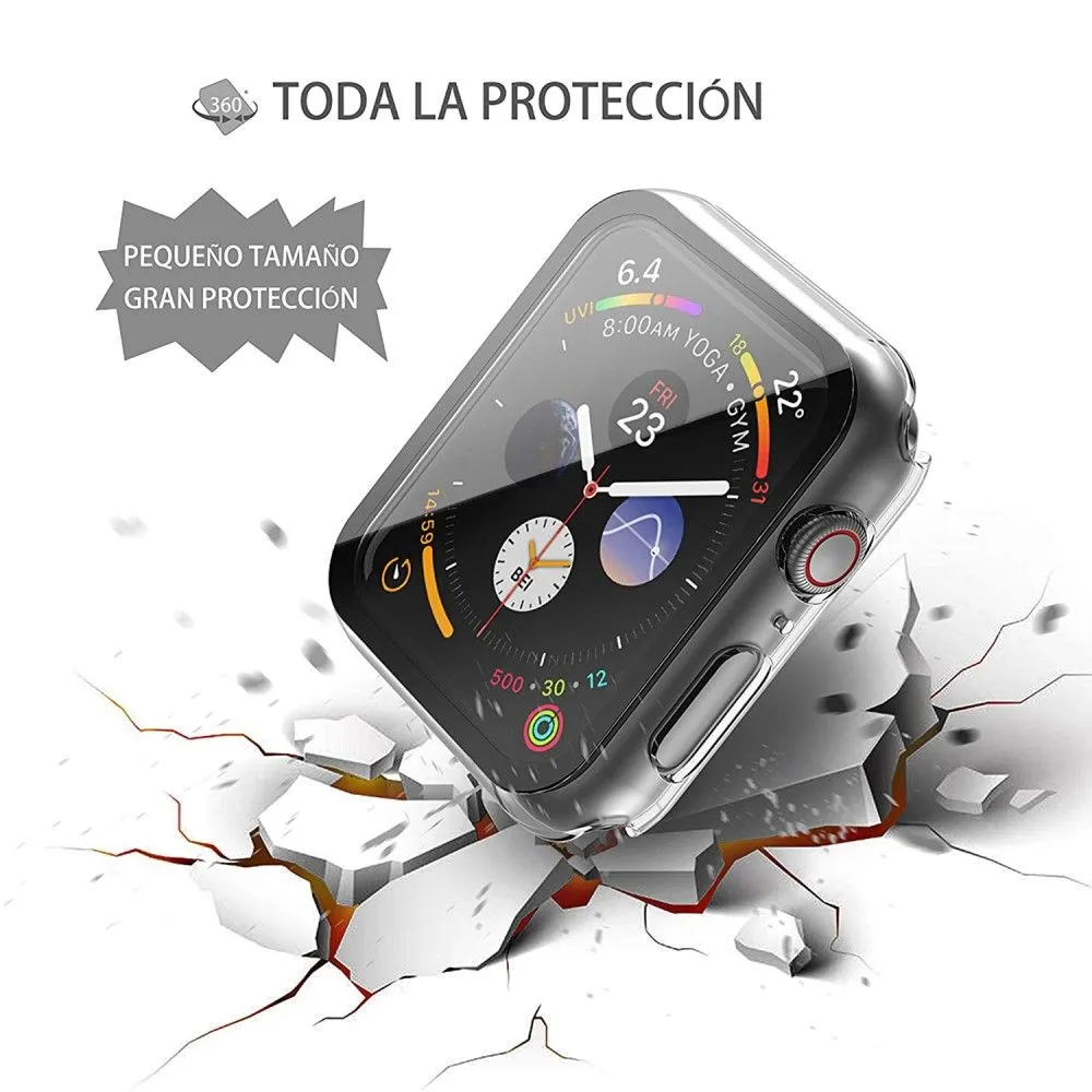 Apple Watch (45mm) clear cover with tempered glass screen protector - Transparent