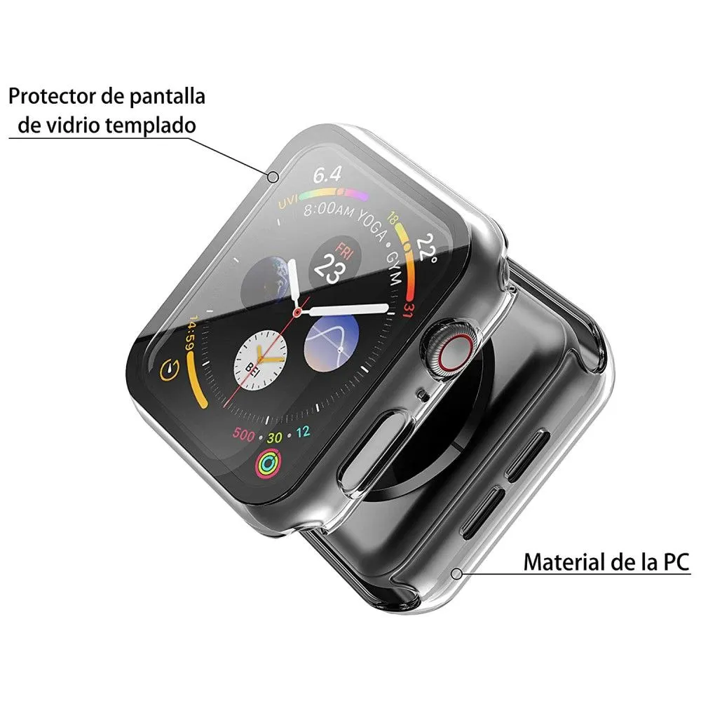 Apple Watch (45mm) clear cover with tempered glass screen protector - Transparent