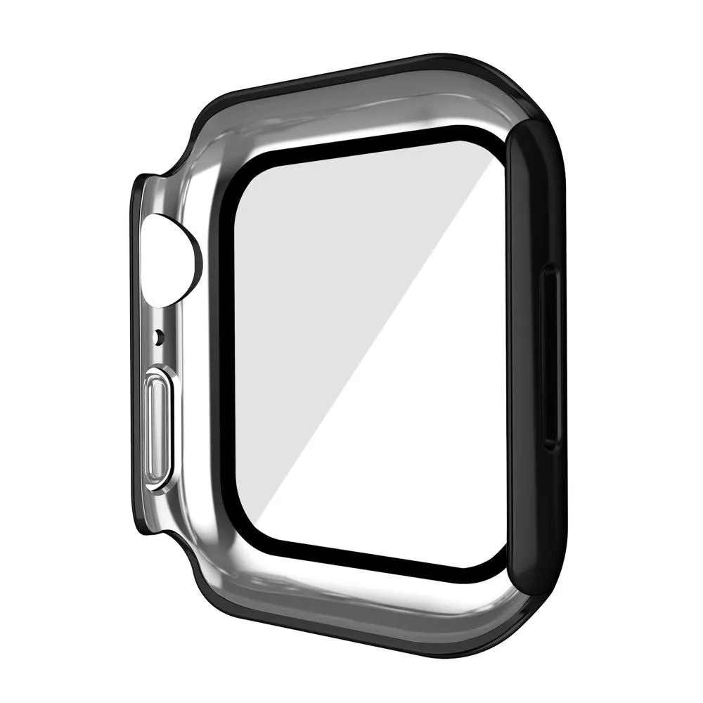 Apple Watch (45mm) electroplating cover with tempered glass - Black