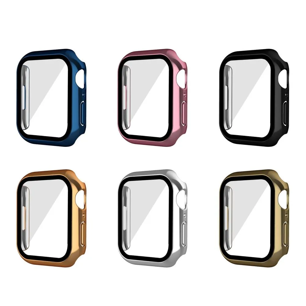 Apple Watch (45mm) electroplating cover with tempered glass - Black