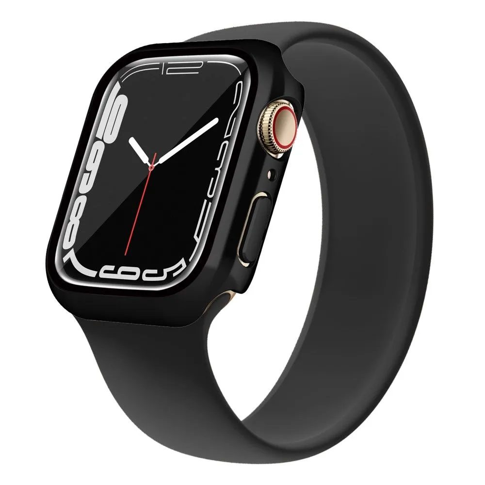 Apple Watch (45mm) electroplating cover with tempered glass - Black