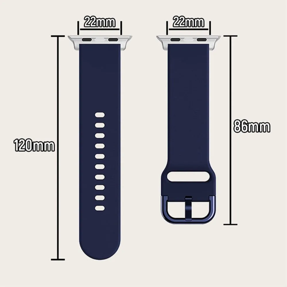 Apple Watch (45mm) simple silicone watch strap - Midnight Blue