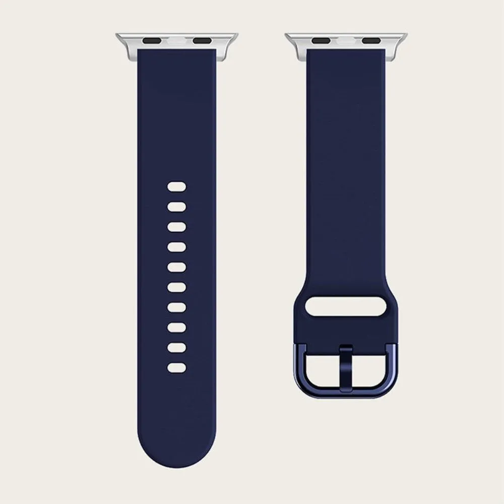 Apple Watch (45mm) simple silicone watch strap - Midnight Blue