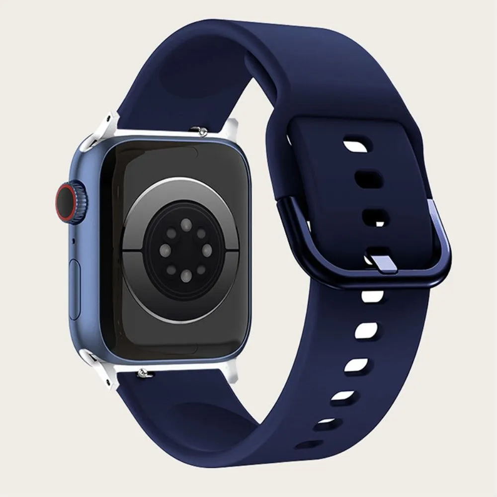 Apple Watch (45mm) simple silicone watch strap - Midnight Blue