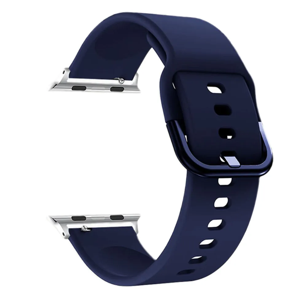 Apple Watch (45mm) simple silicone watch strap - Midnight Blue