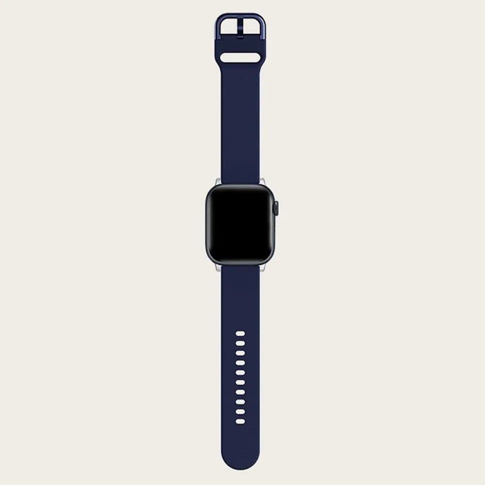 Apple Watch (45mm) simple silicone watch strap - Midnight Blue