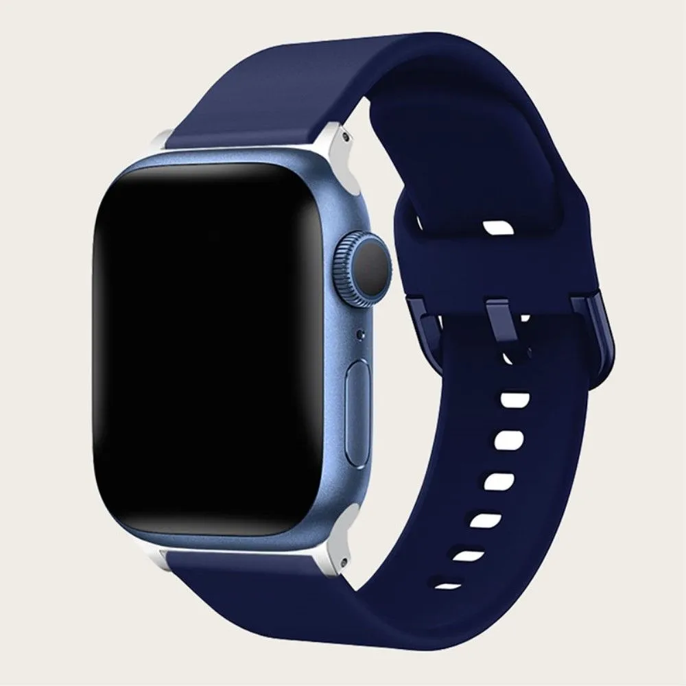 Apple Watch (45mm) simple silicone watch strap - Midnight Blue