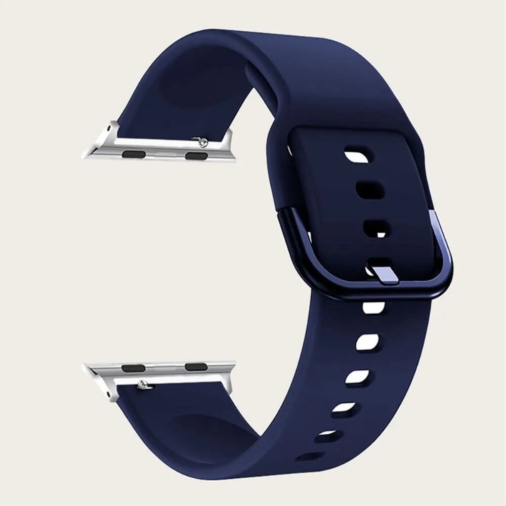 Apple Watch (45mm) simple silicone watch strap - Midnight Blue