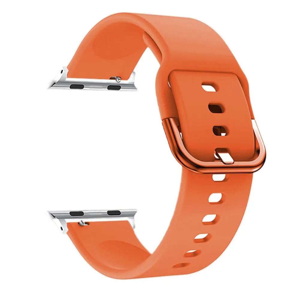 Apple Watch (45mm) simple silicone watch strap - Orange