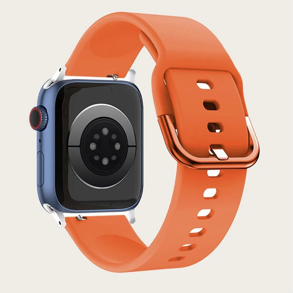 Apple Watch (45mm) simple silicone watch strap - Orange