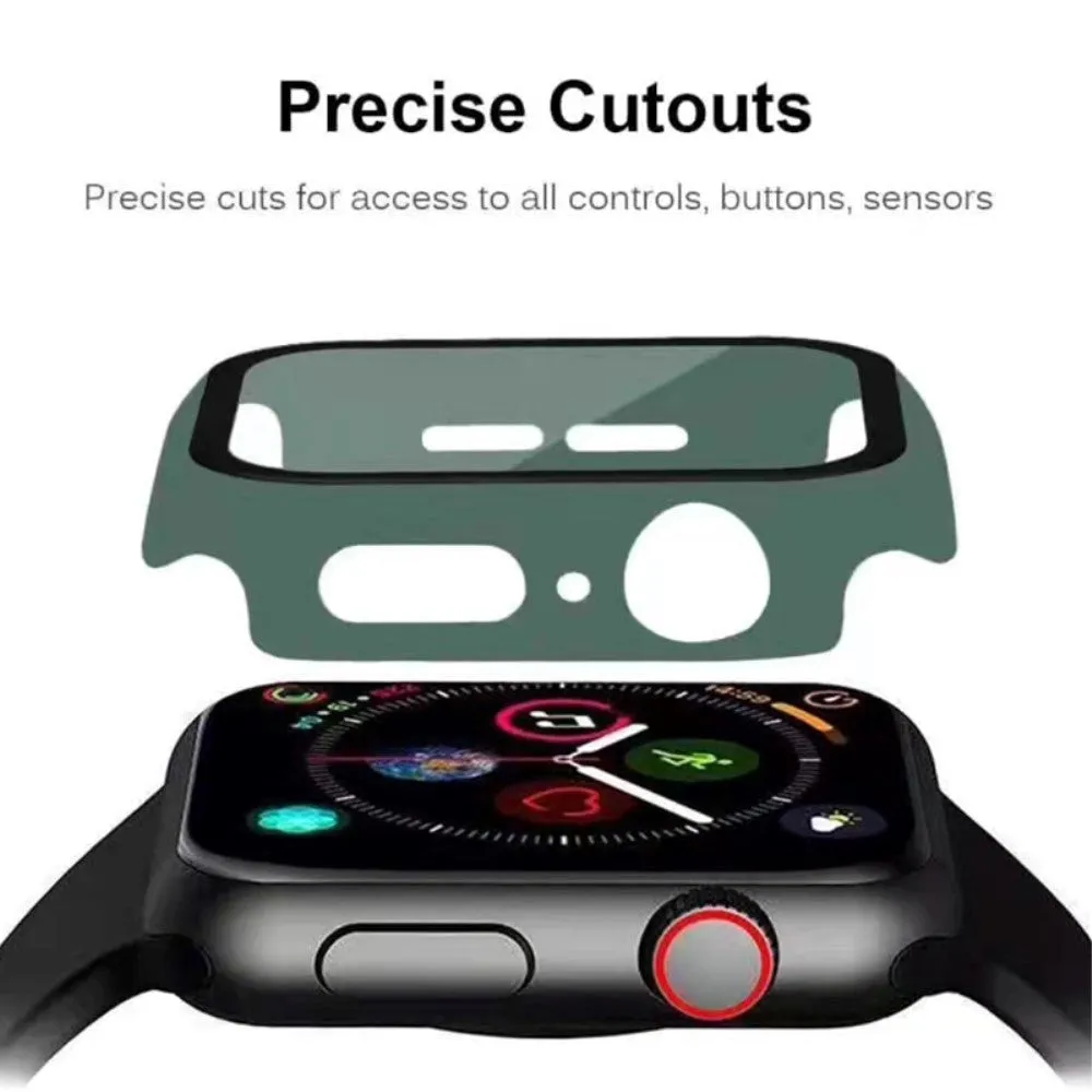 Apple Watch 9/8/7 (45mm) Hård Plast Cover m. Indbygget Skærmbeskyttelse - Grøn