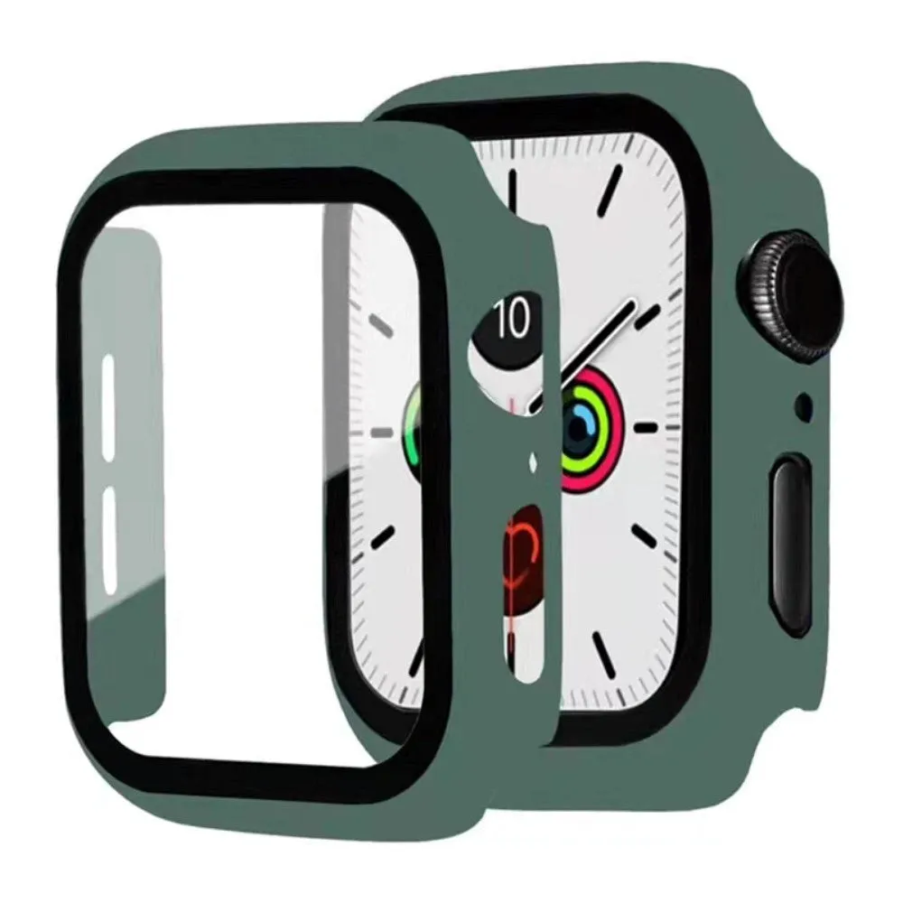 Apple Watch 9/8/7 (45mm) Hård Plast Cover m. Indbygget Skærmbeskyttelse - Grøn