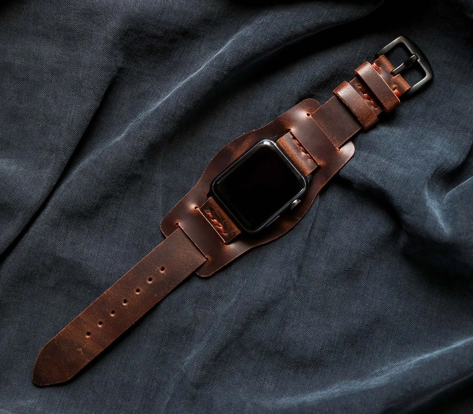 Apple Watch Minimal Bund Strap - Antique Brown