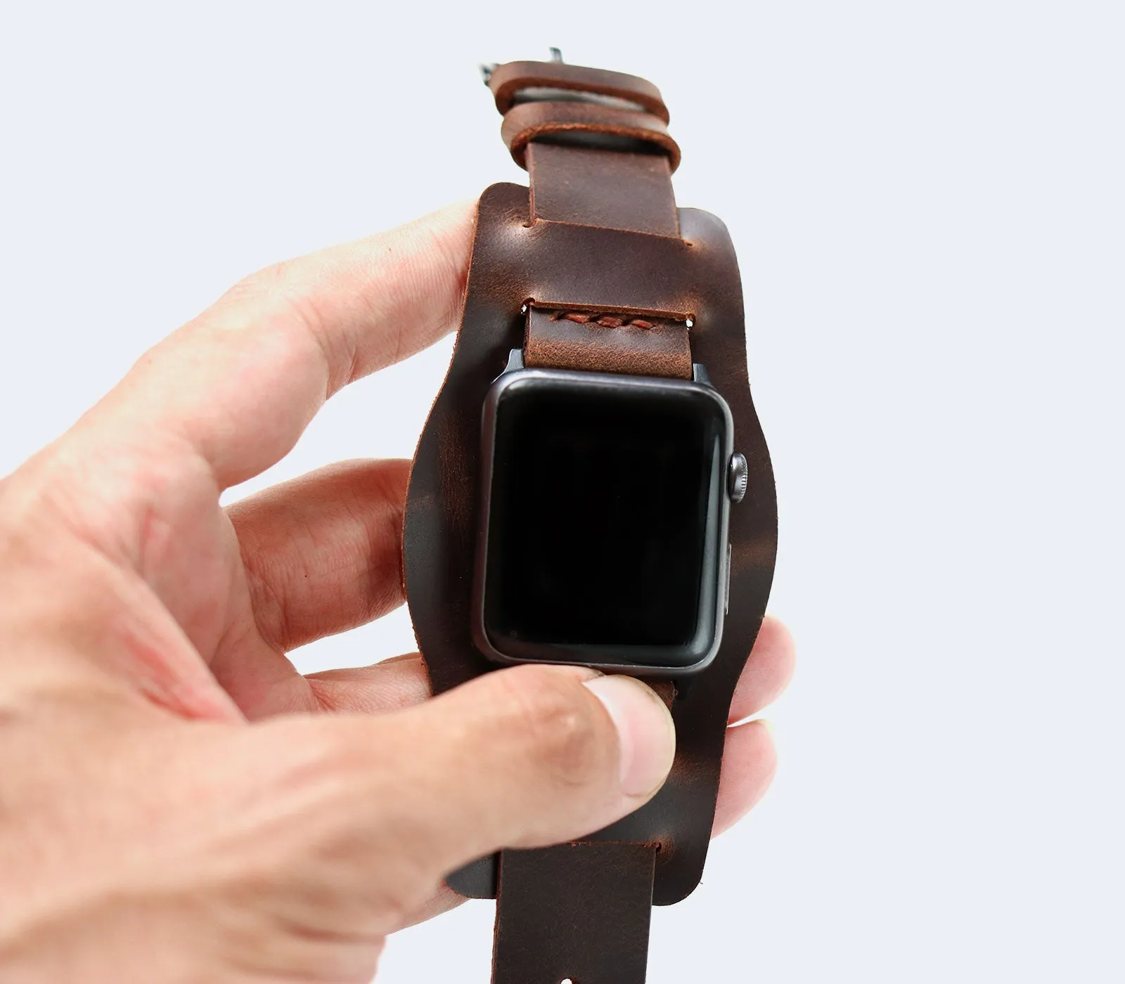 Apple Watch Minimal Bund Strap - Antique Brown