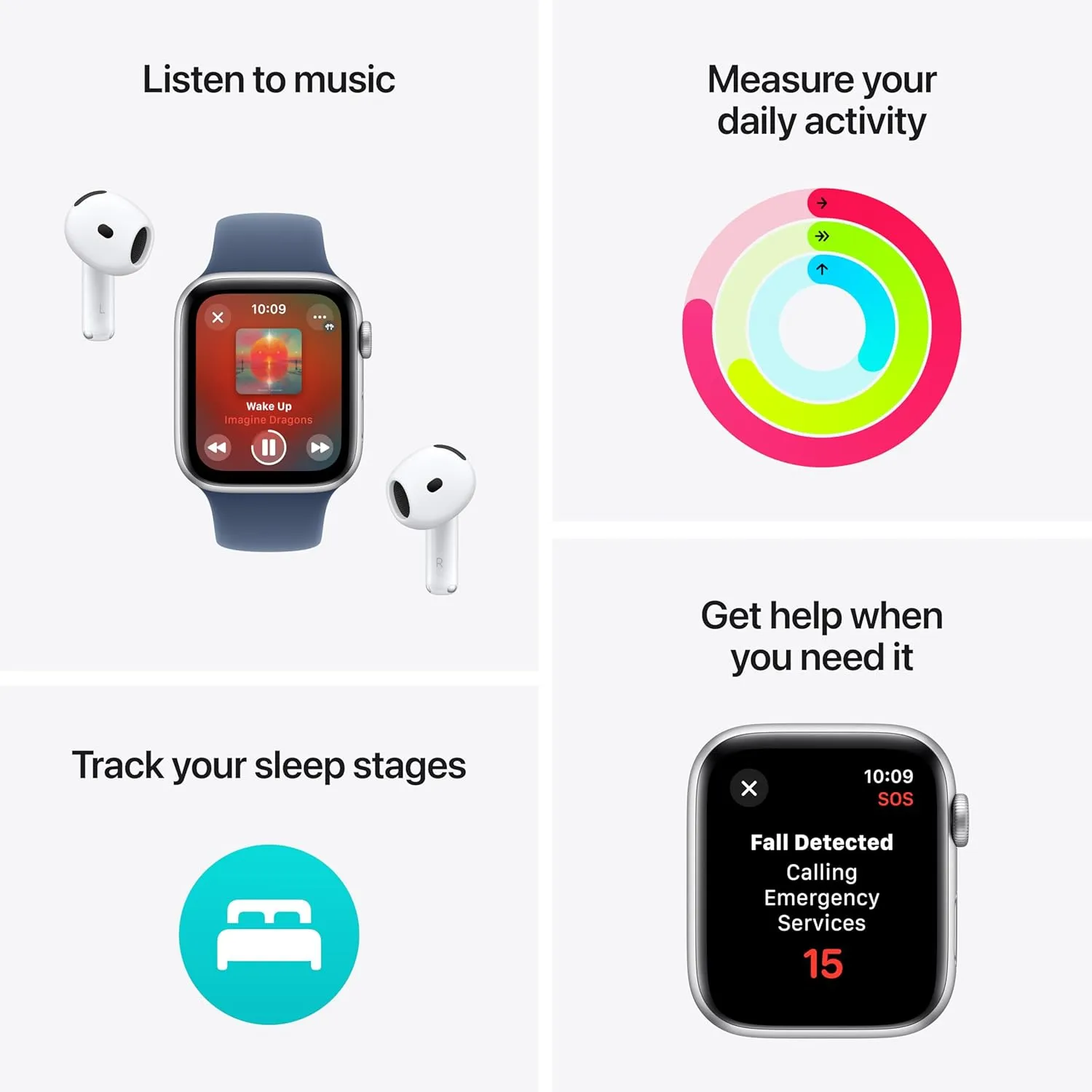 Apple Watch SE (2nd Gen) GPS 40mm - Starlight Aluminium Case with Starlight Sport Band (S/M), Fitness & Sleep Tracking, Crash Detection, Heart Rate Monitor, Retina Display