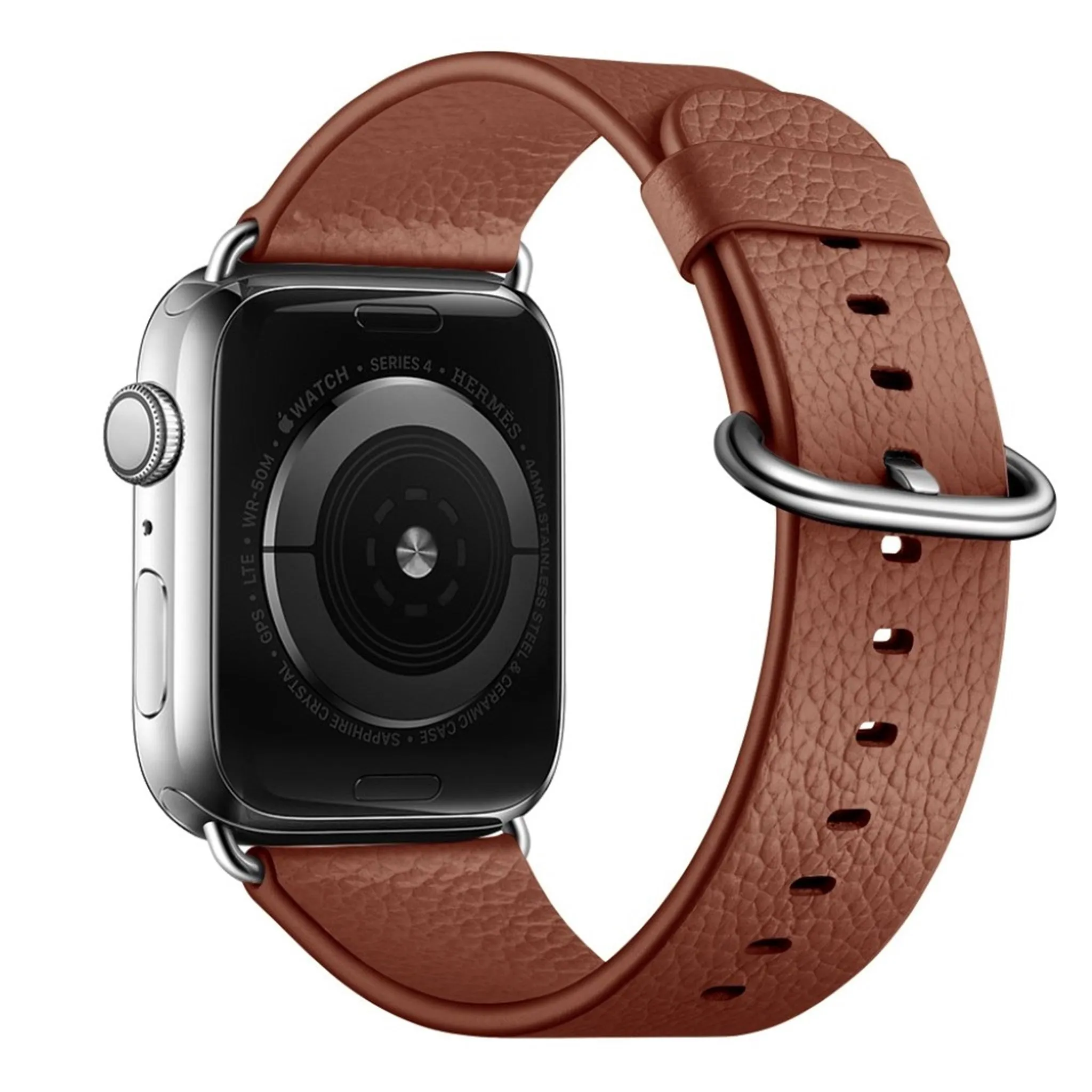 Apple Watch Series 5 40mm litchi genuine leather watch band - Brown