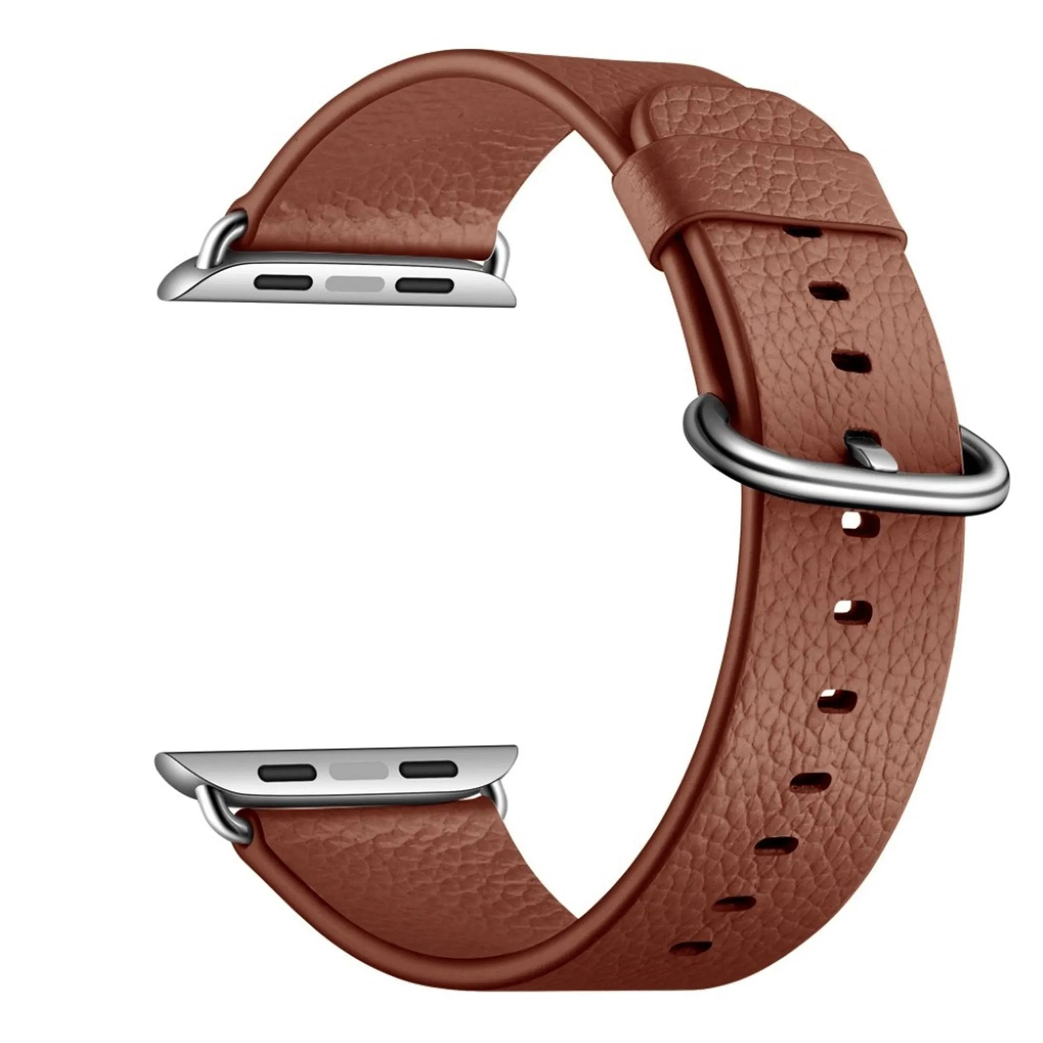 Apple Watch Series 5 40mm litchi genuine leather watch band - Brown