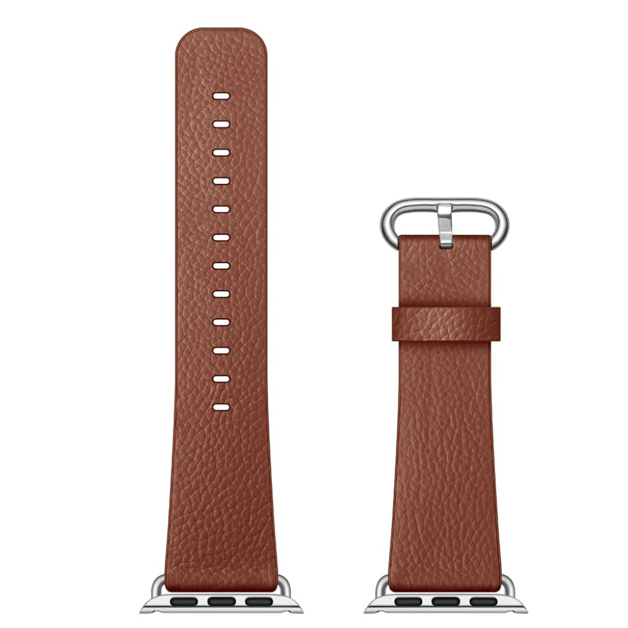 Apple Watch Series 5 40mm litchi genuine leather watch band - Brown