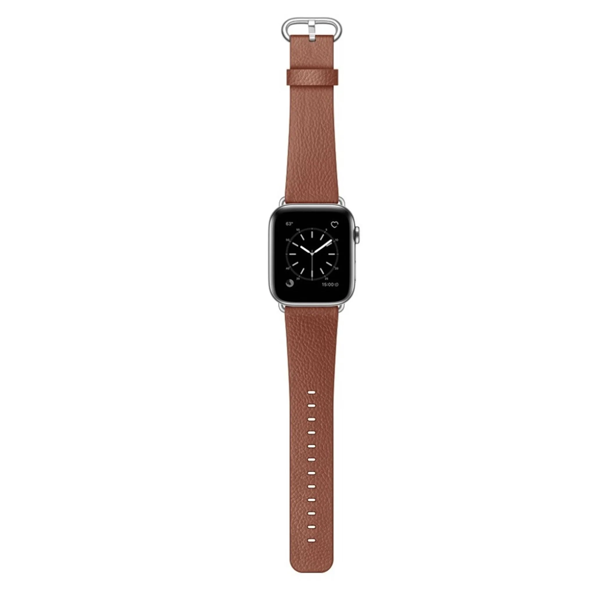 Apple Watch Series 5 40mm litchi genuine leather watch band - Brown