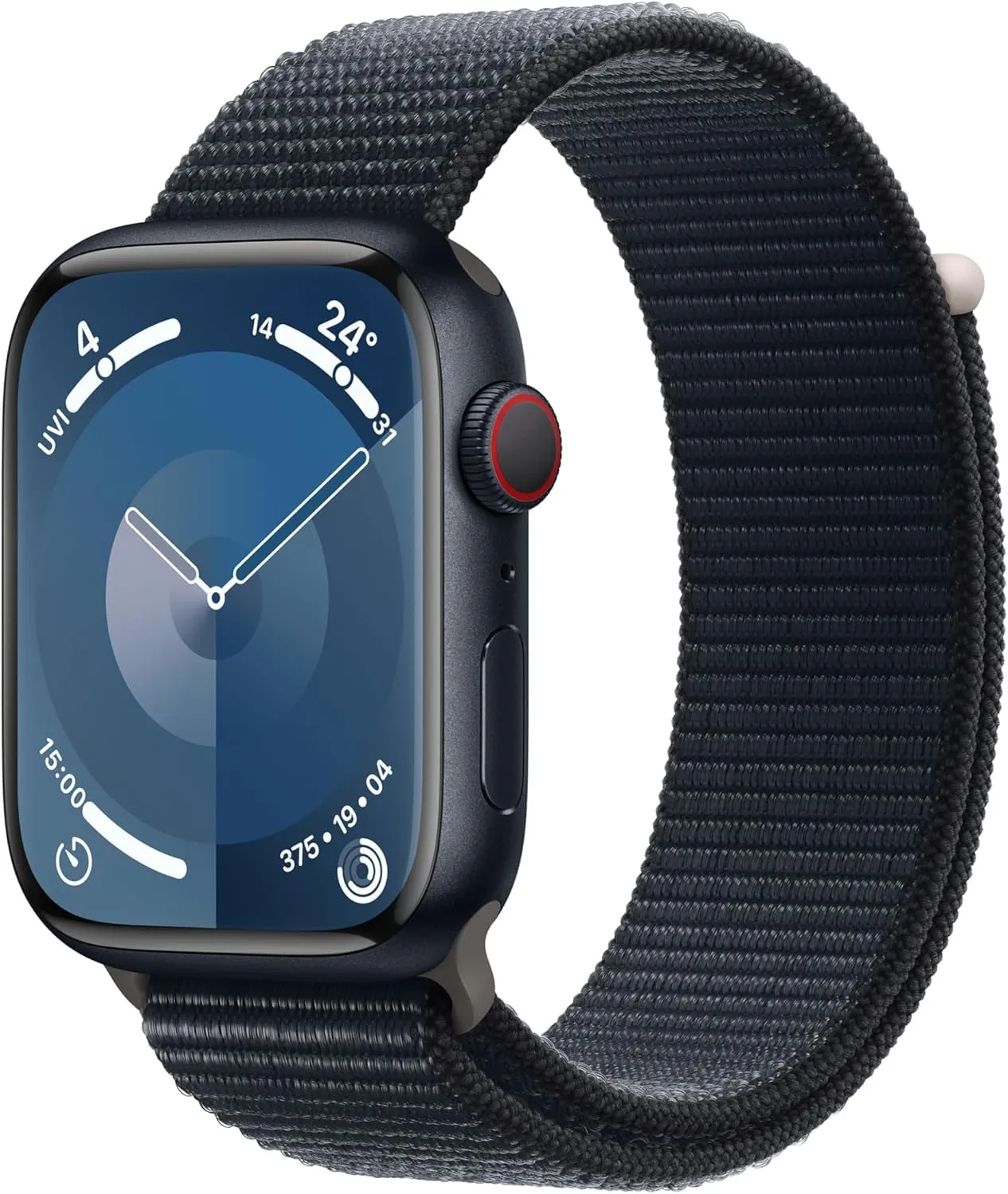 Apple Watch Series 9 (GPS   Cellular) 45mm - Midnight Aluminum Case, Midnight Sport Loop, One Size