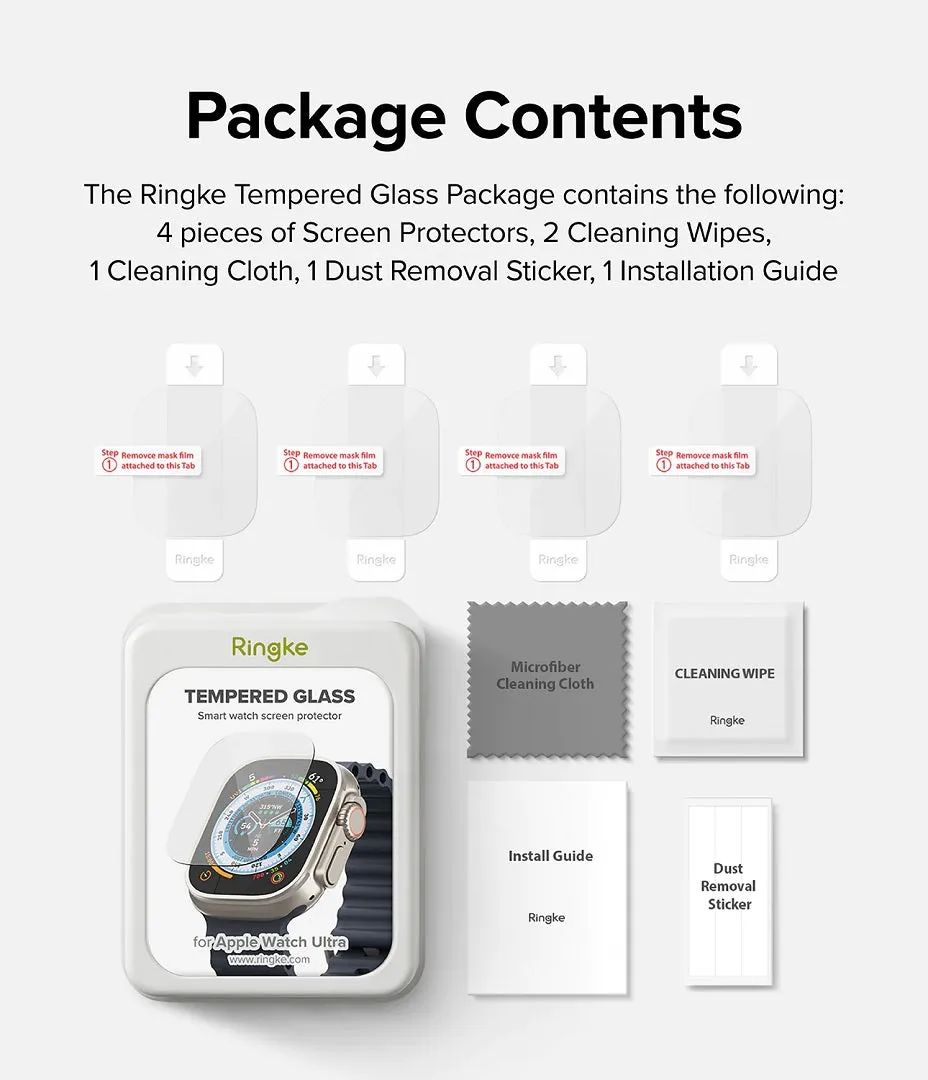 Apple Watch Ultra 2 / 1 Screen Protector Tempered Glass 4 Pack By Ringke