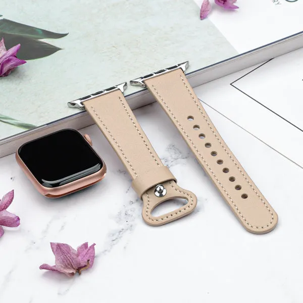 Apricot Genuine Leather Apple Watch Band 杏色真皮Apple 錶帶 (KCWATCH1145)