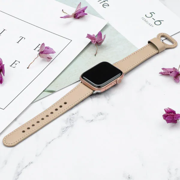 Apricot Genuine Leather Apple Watch Band 杏色真皮Apple 錶帶 (KCWATCH1145)