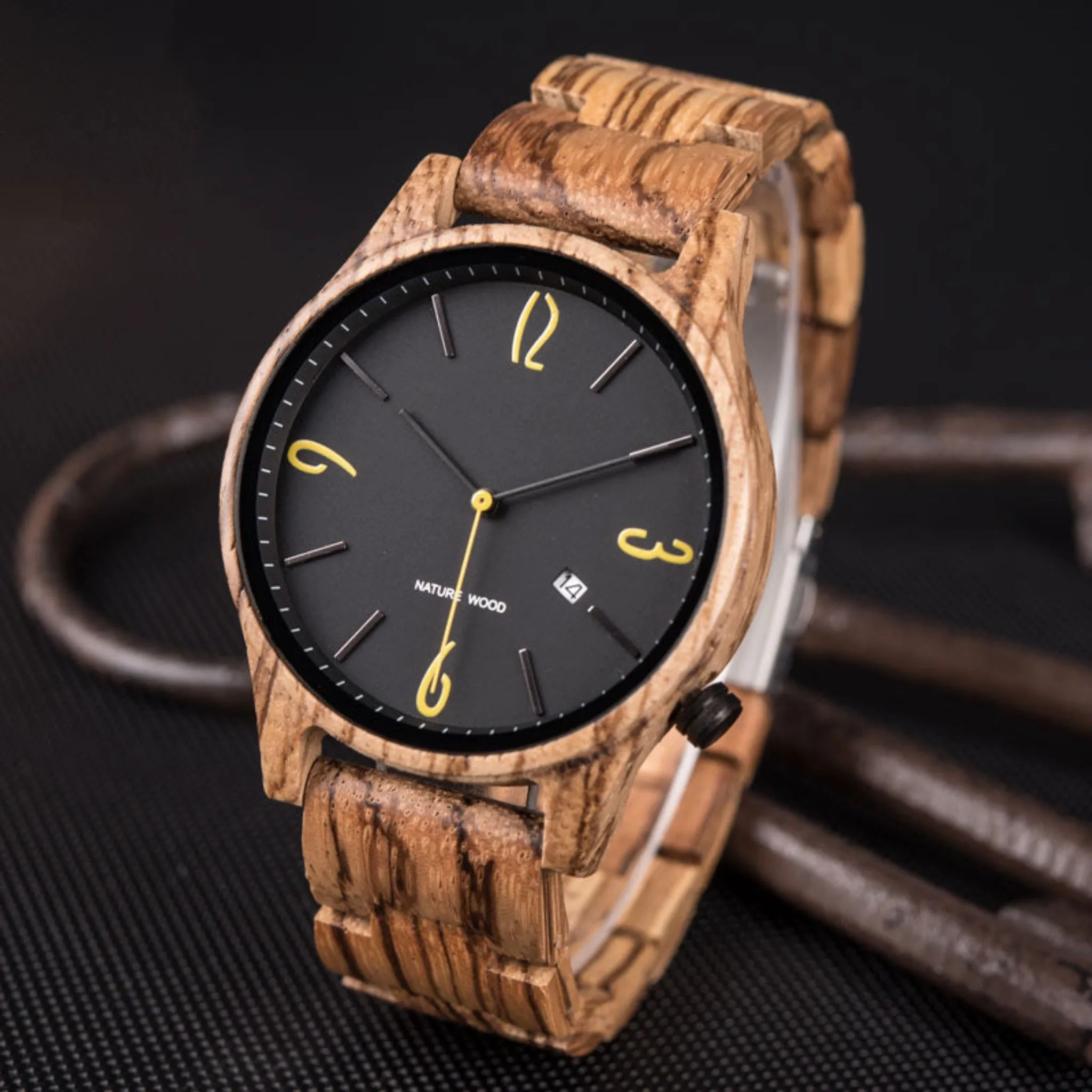 Austin - Zebrawood Minimal Watch