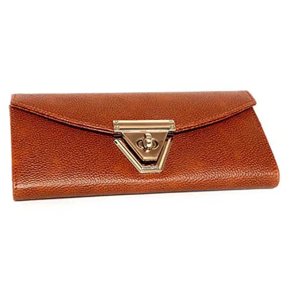 Bagneeds Synthetic Leather Clutch for Women/Girls (Tan)