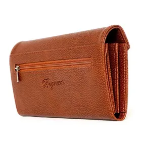 Bagneeds Synthetic Leather Clutch for Women/Girls (Tan)