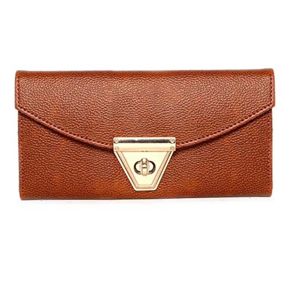 Bagneeds Synthetic Leather Clutch for Women/Girls (Tan)