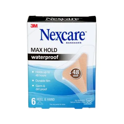 Bandages - 3M Nexcare Max-Hold Heel/Hand Waterproof Bandages, (Case of 24), MHWH-06-CA