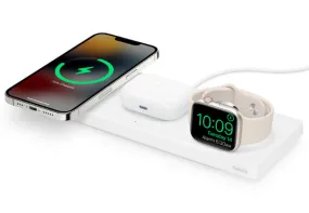 Belkin BOOST↑CHARGE™ PRO 3-in-1 Wireless Charging Pad with MagSafe Support - White - Brand New