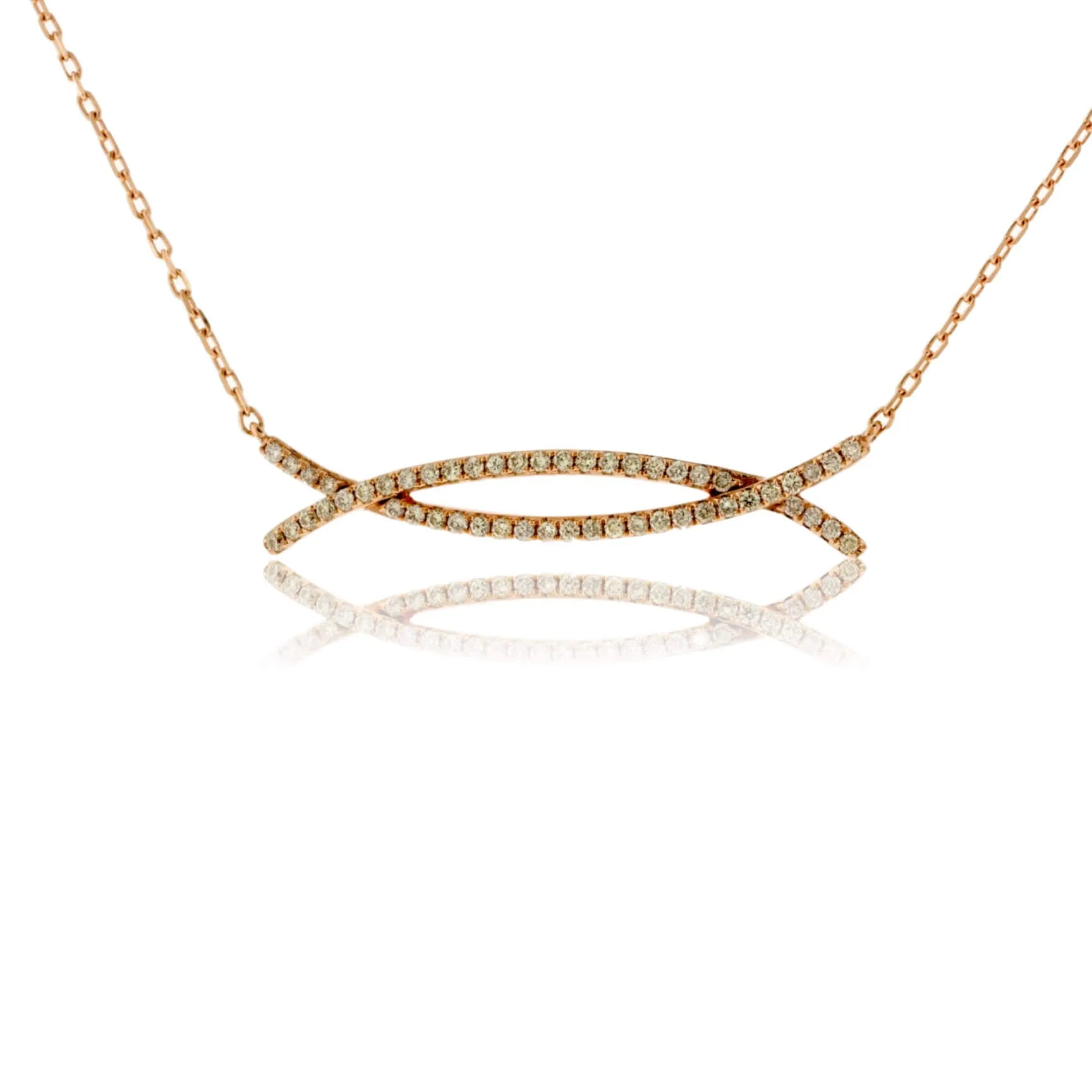 Bent Double Diamond Bar Necklace