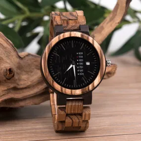 Birmingham - Ebony & Zebrawood Minimal Watch