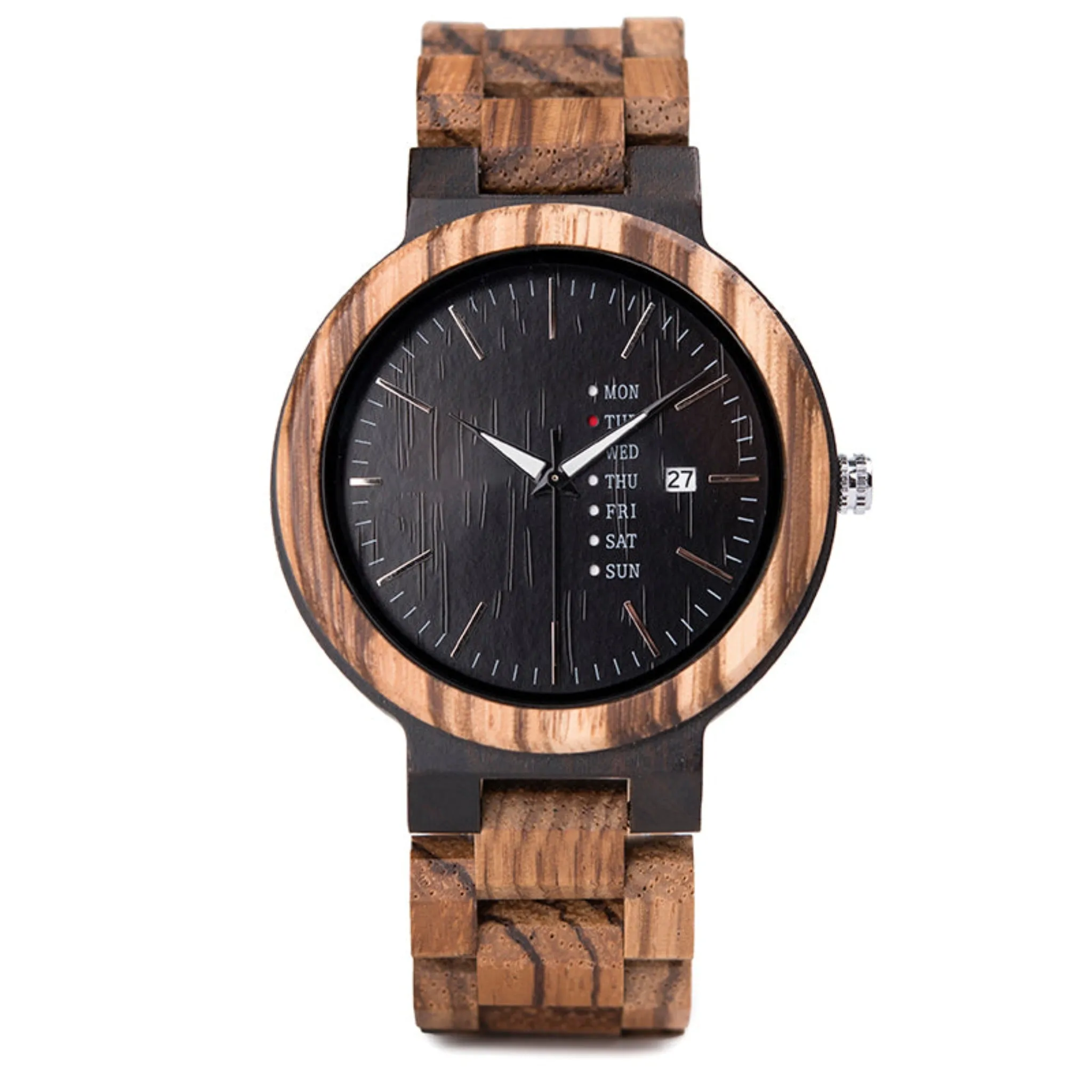 Birmingham - Ebony & Zebrawood Minimal Watch