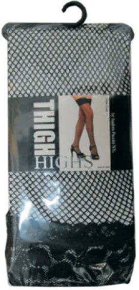 black fishnet thigh high stockings w/ lace cuffs Case of 60