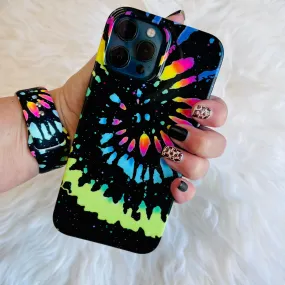 Black Tie Dye Case For iPhone